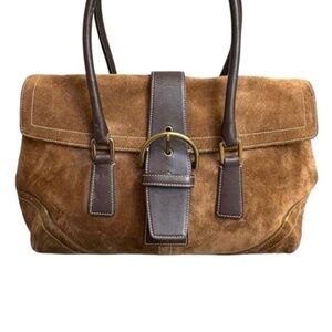 Coach rare 9507 vintage y2k suede and leather brown soho satchel bag y2k